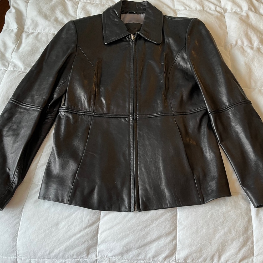 Guess Vintage Women's Black Leather Jacket
